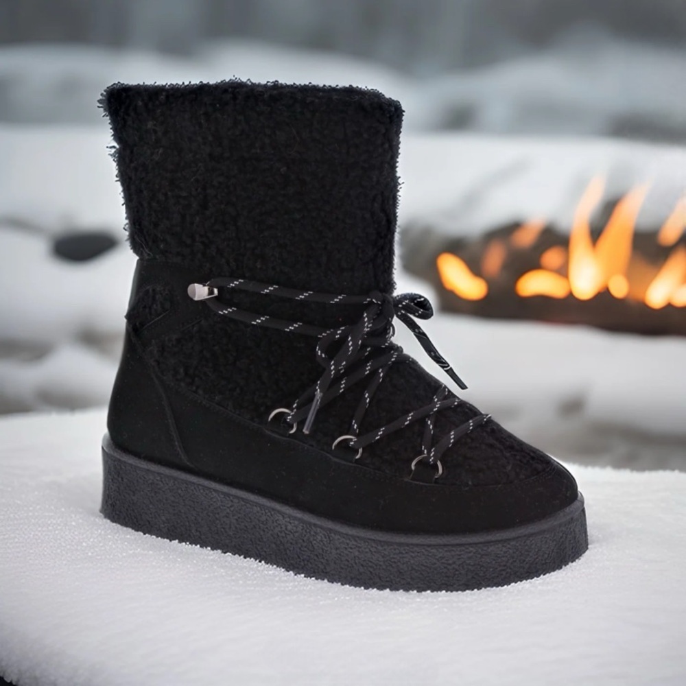 Black Rain Snow Winter boots - Picture 3 of 4
